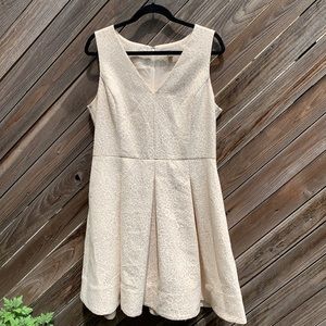 Banana Republic heritage line cream metallic animal print dress.